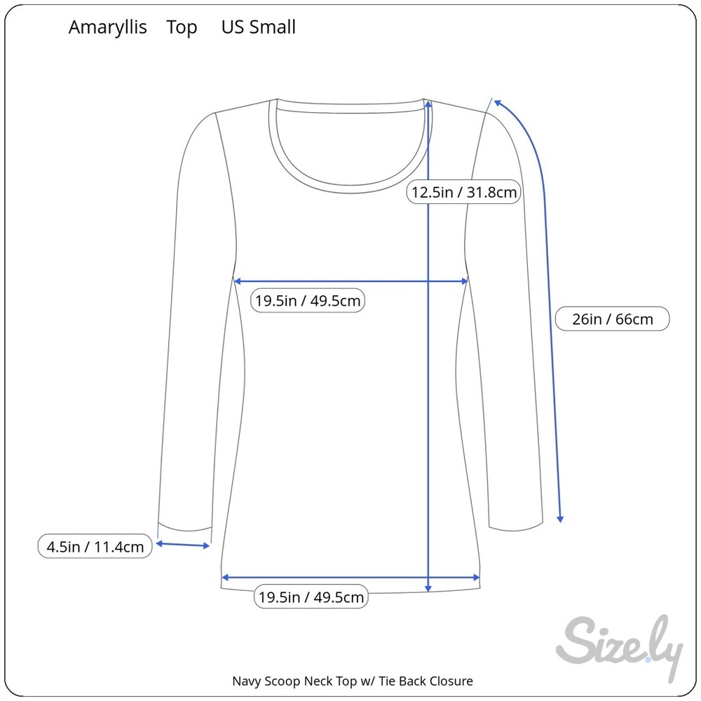 Amaryllis Blue Long Sleeve Back-Tie Top Small - Picture 8 of 8